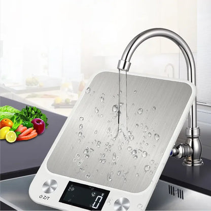 Kitchen Scale 15Kg/1g Weighing Food Coffee Balance Smart Electronic Digital Scales Stainless Steel Design for Cooking and Baking