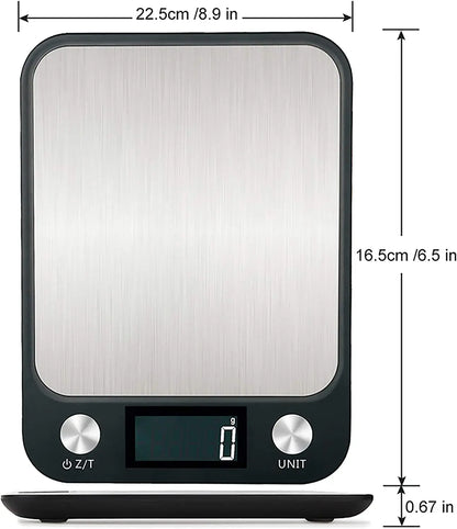 Kitchen Scale 15Kg/1g Weighing Food Coffee Balance Smart Electronic Digital Scales Stainless Steel Design for Cooking and Baking